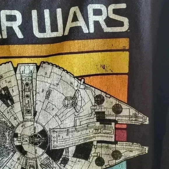 Star Wars Millennium Falcon T-Shirt Men's XL Short Sleeve Graphic Black - Picture 3 of 11